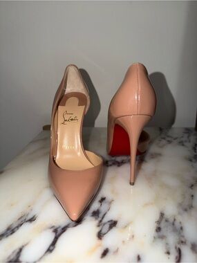 Christian Louboutin Blush Patent Pointed-Toe Stiletto Pumps